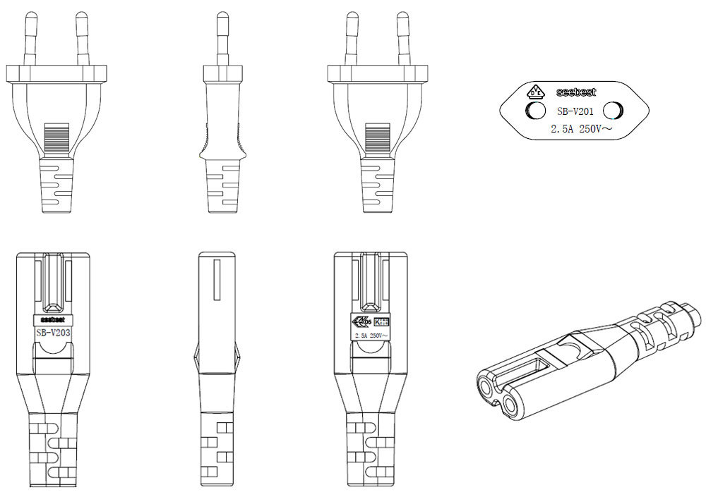 CEE7/16 Plug to C7 Connector