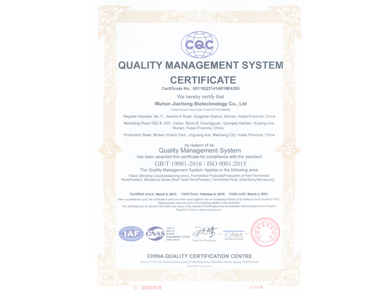 Quality Management System Certification