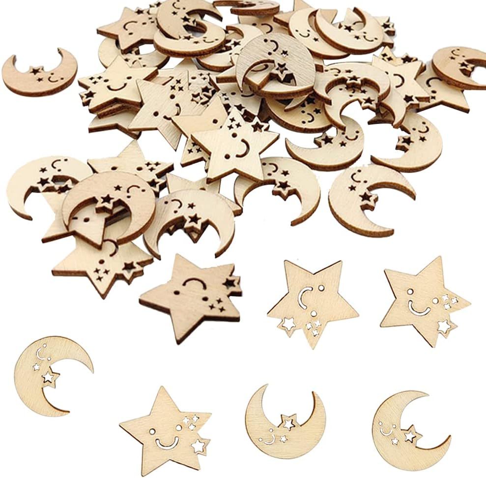 Plywood Star Moon Cutouts