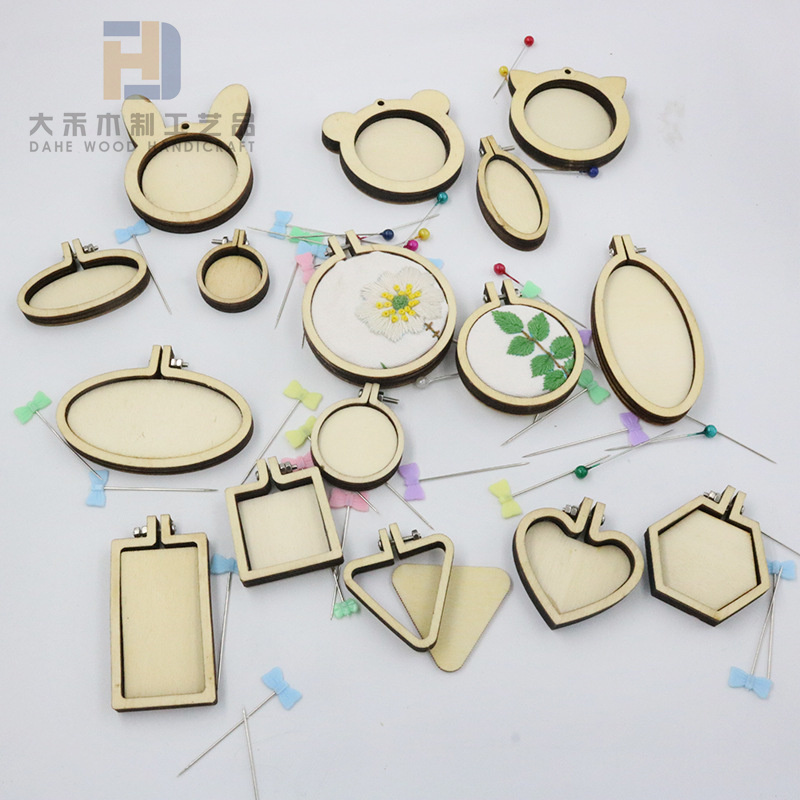 Mini Wooden Embroidery Hoop Pendant