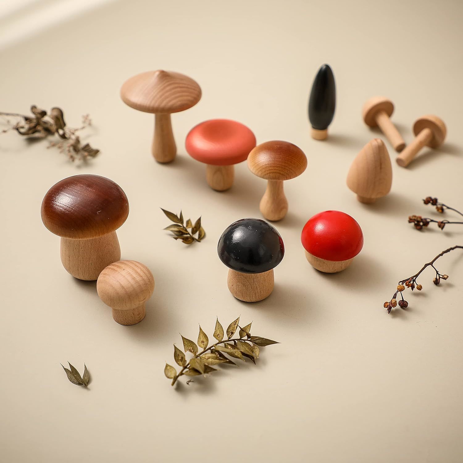 Wooden Mushroom Decor