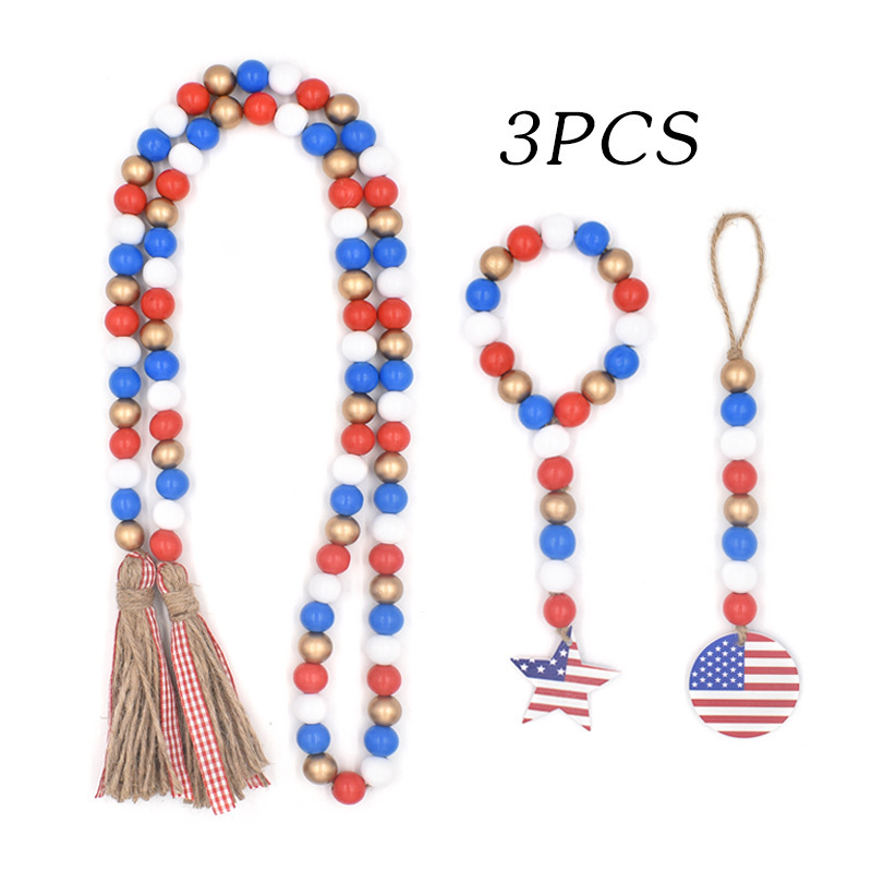 4th of July Wooden Beads Garland Decor