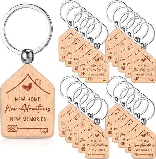 Engraved Wooden Beech Key Chain