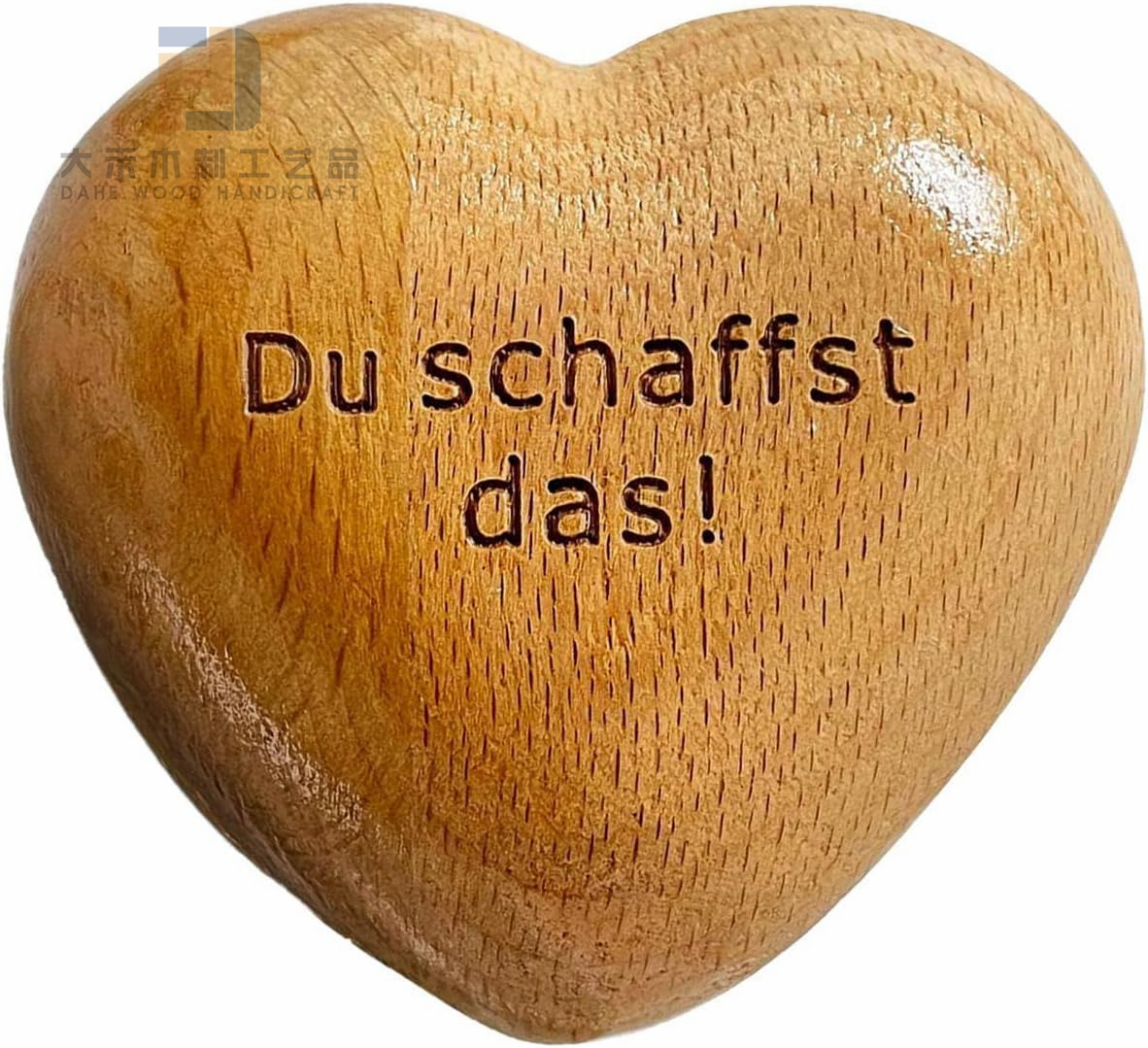 Laser Engraved Wooden Heart Stones