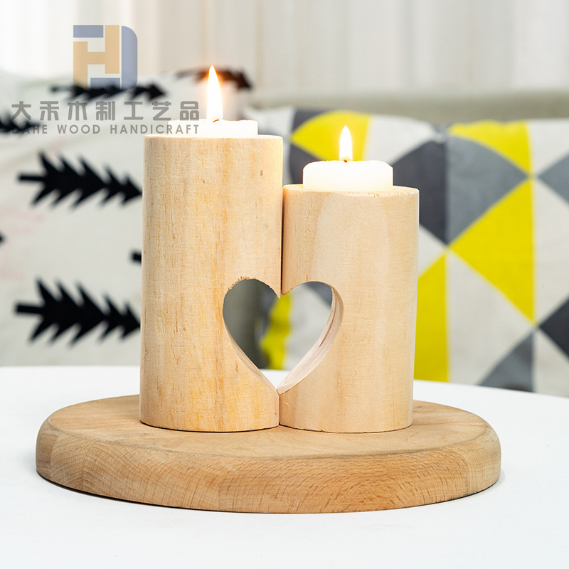 Valentine's Day Wooden Candle Holder Decor