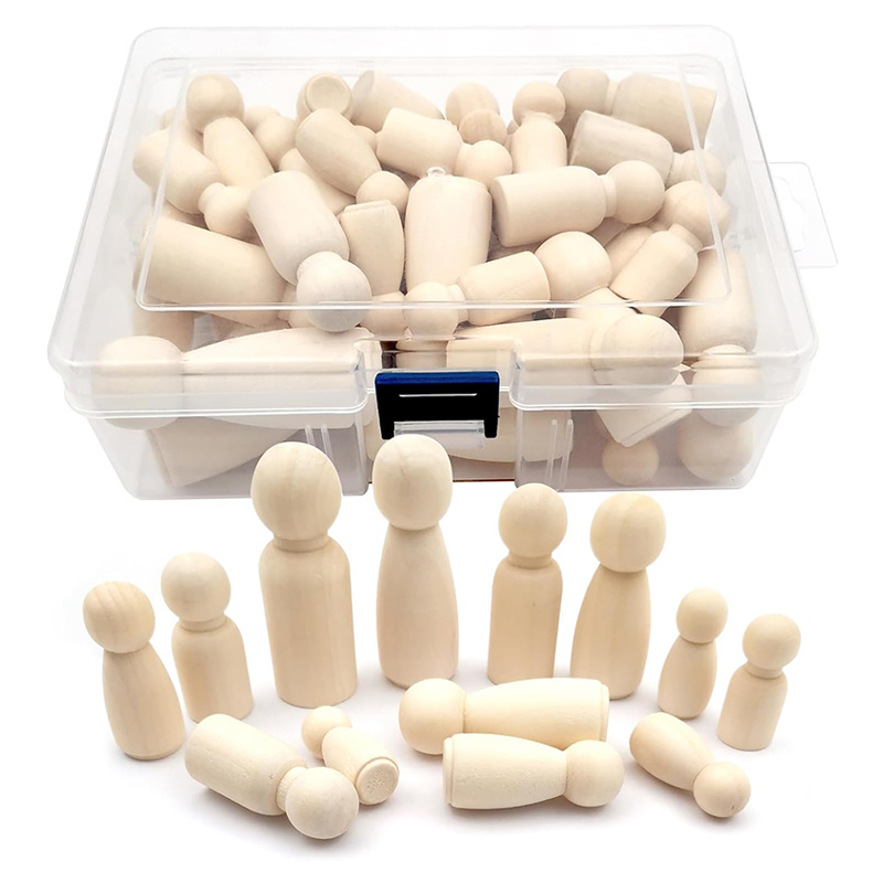 Set of Wooden Peg Dolls