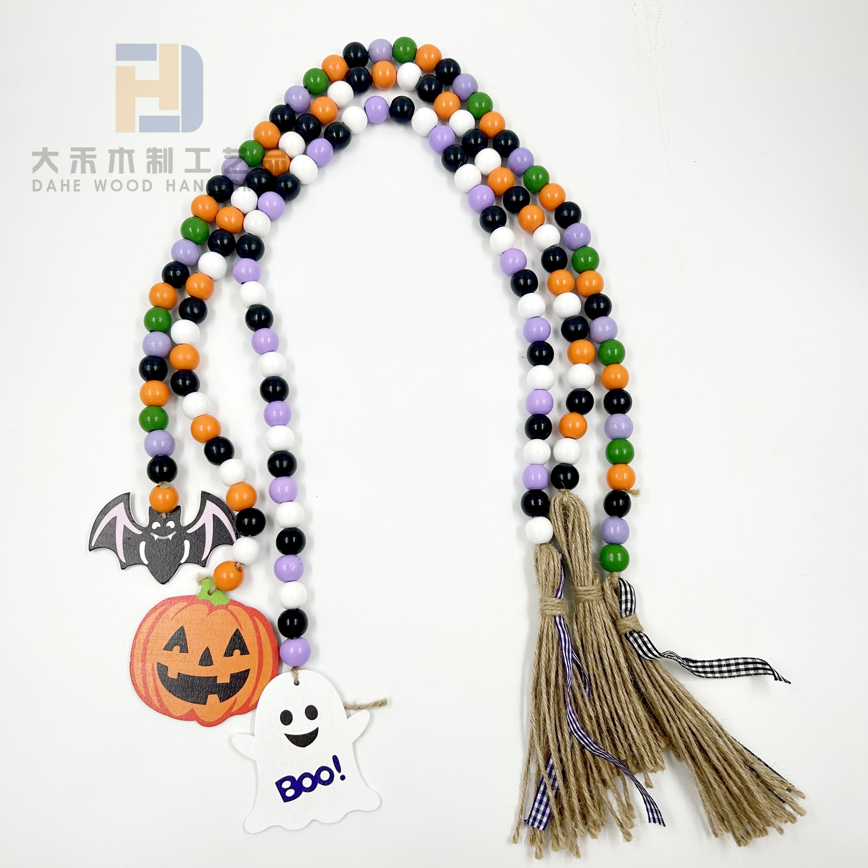 Halloween Wooden Beads Garland Decor