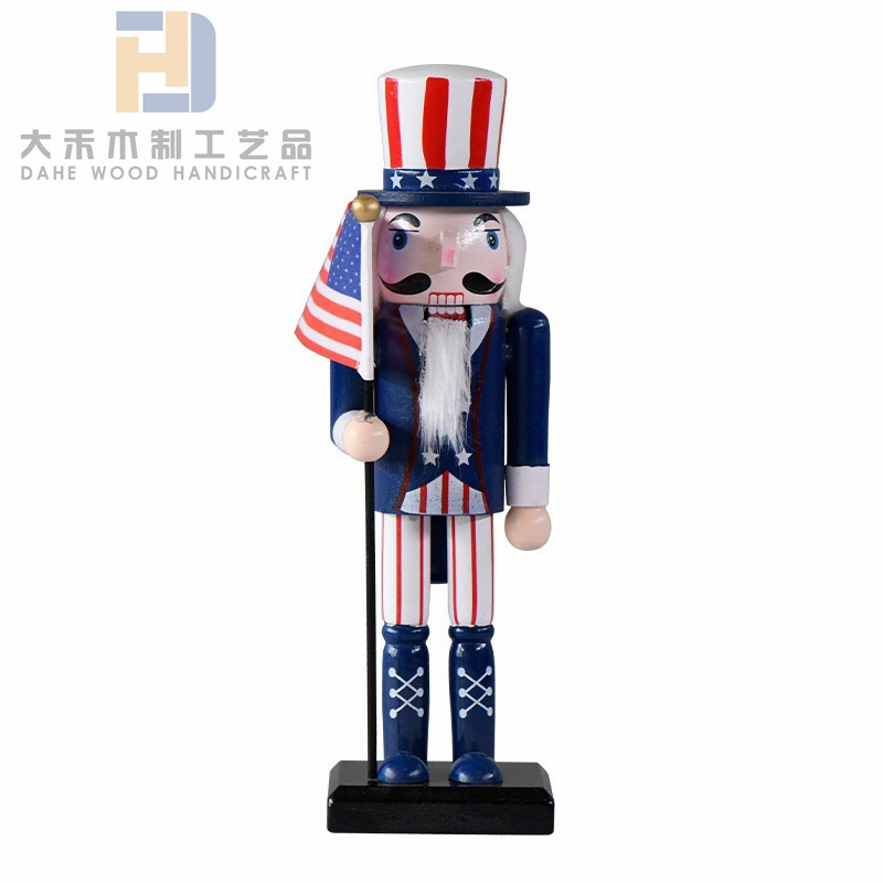 USA Flag Wooden Nutcracker