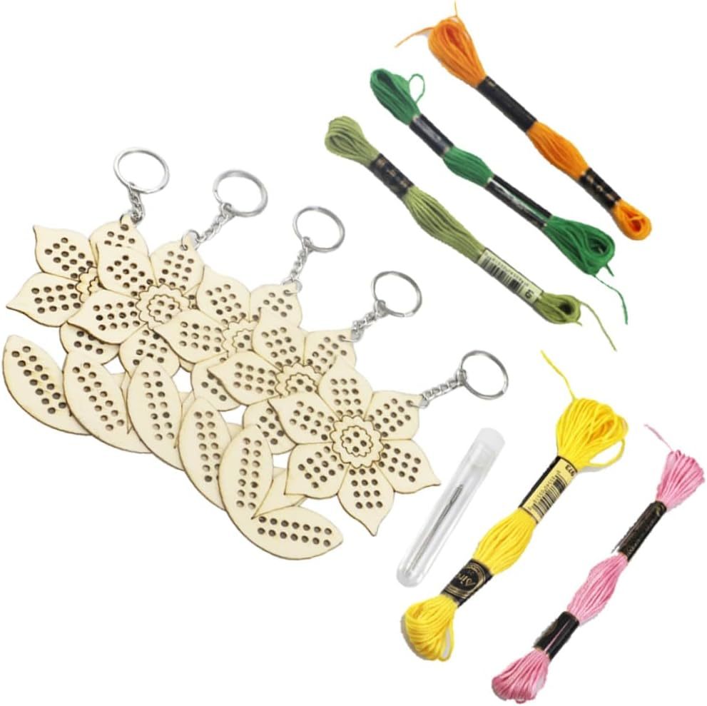 Wooden Flower Key Chain