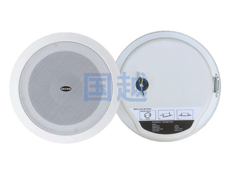 防火、鐵質外殼+鐵質網罩+鐵質后罩、吸頂揚聲器KC-702