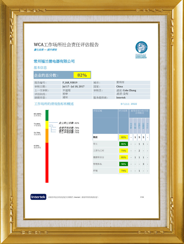 WCA certificate