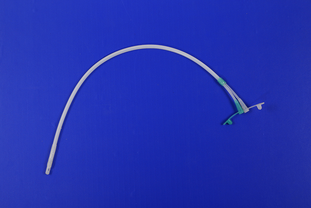 Single-use silicone rubber double-chamber uterine contrast tube