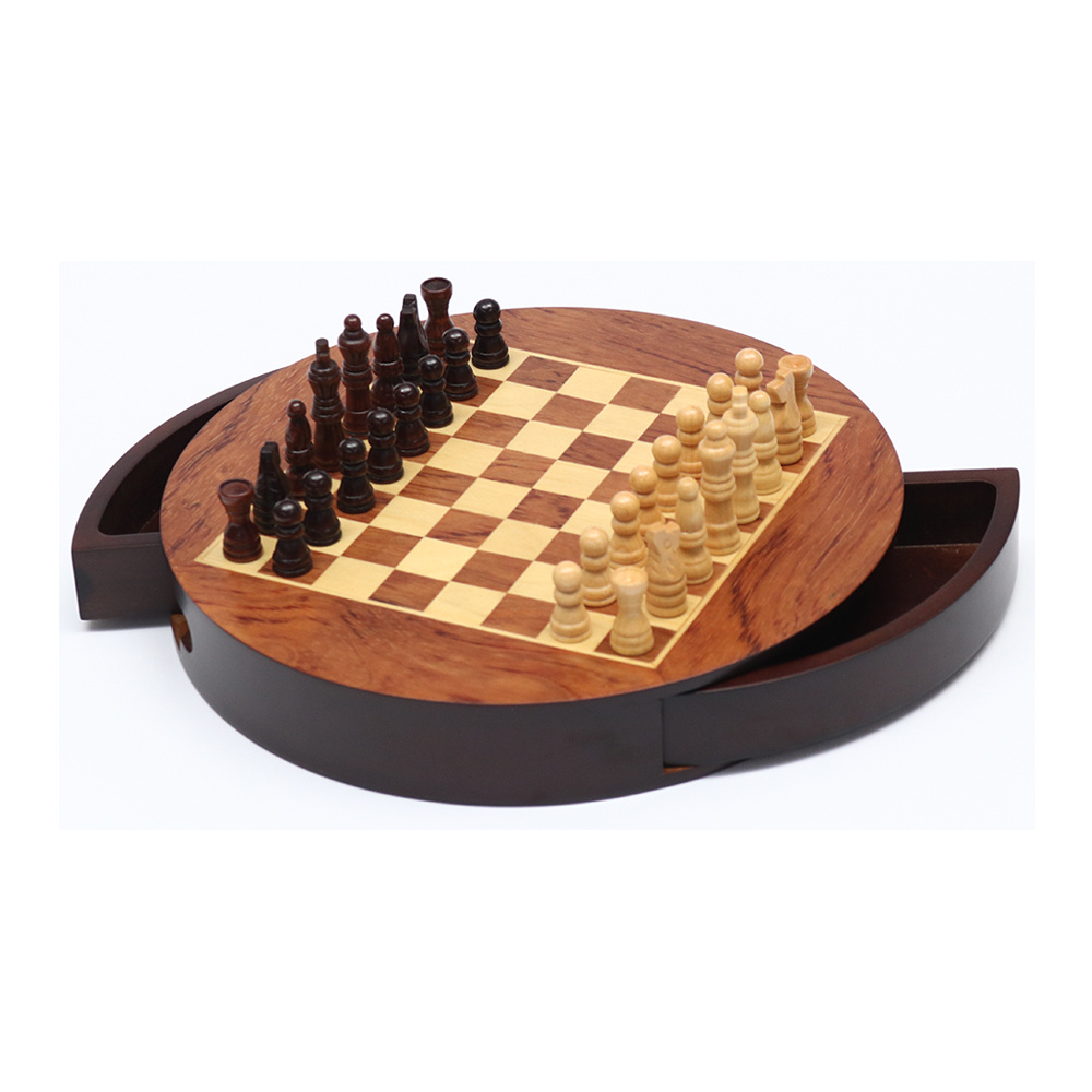 抽屉式圆形国际象棋棋盒