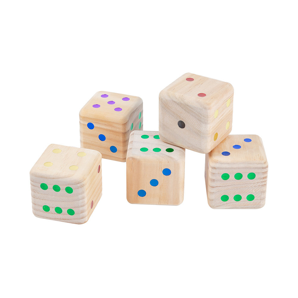 Dice with color dots