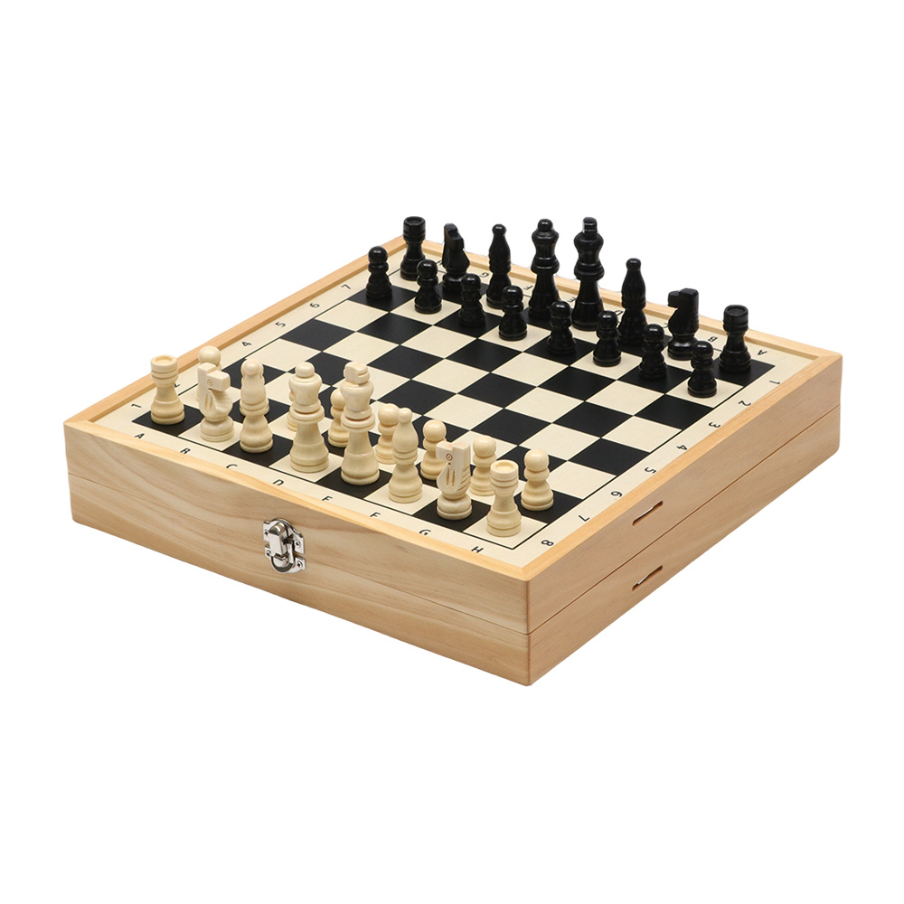 4-in-1 Wooden Fast Sling Puck Set: Chess, Checkers, Sling Puck, Tic Tac Toe