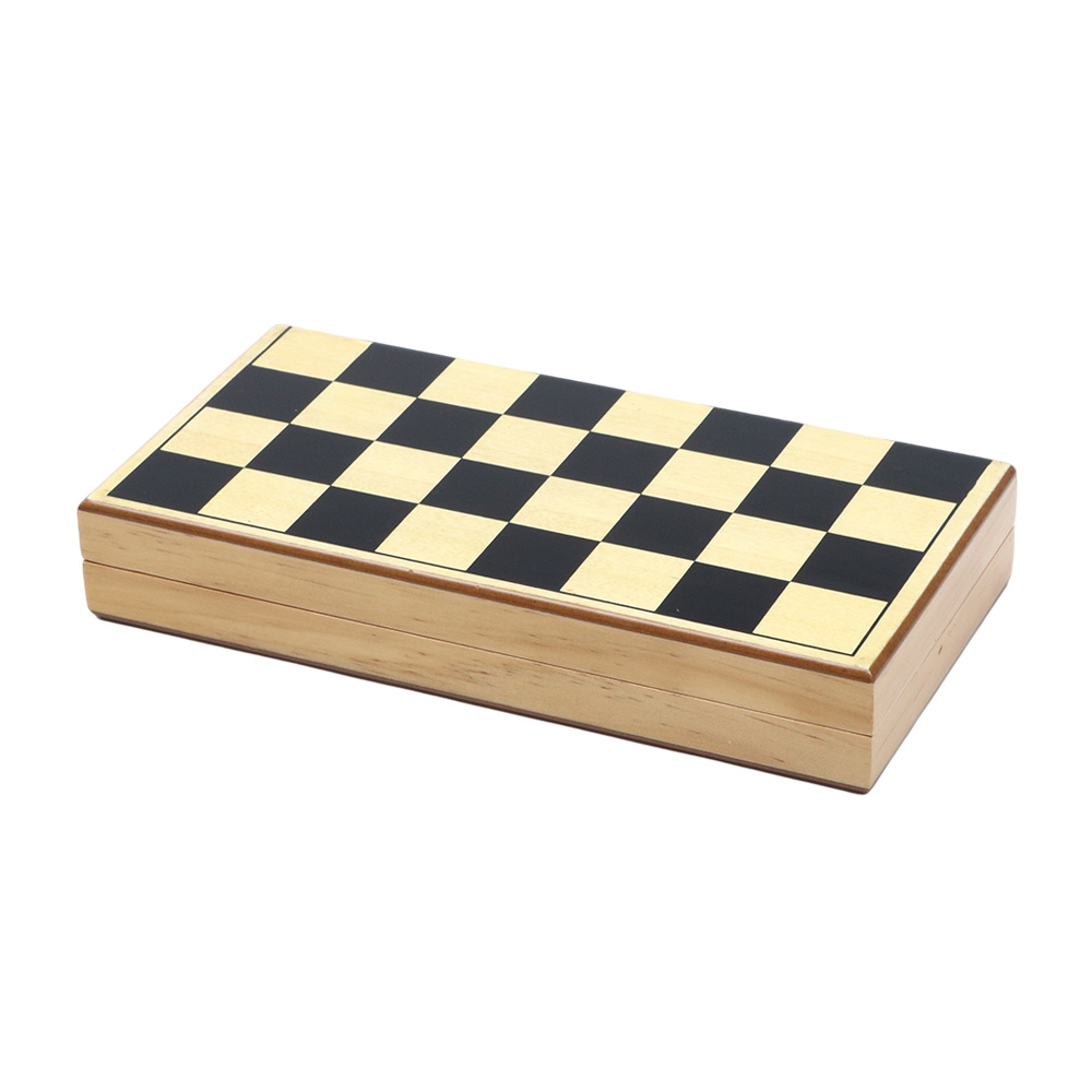 Wood Foldable Chess, Checkers & Backgammon