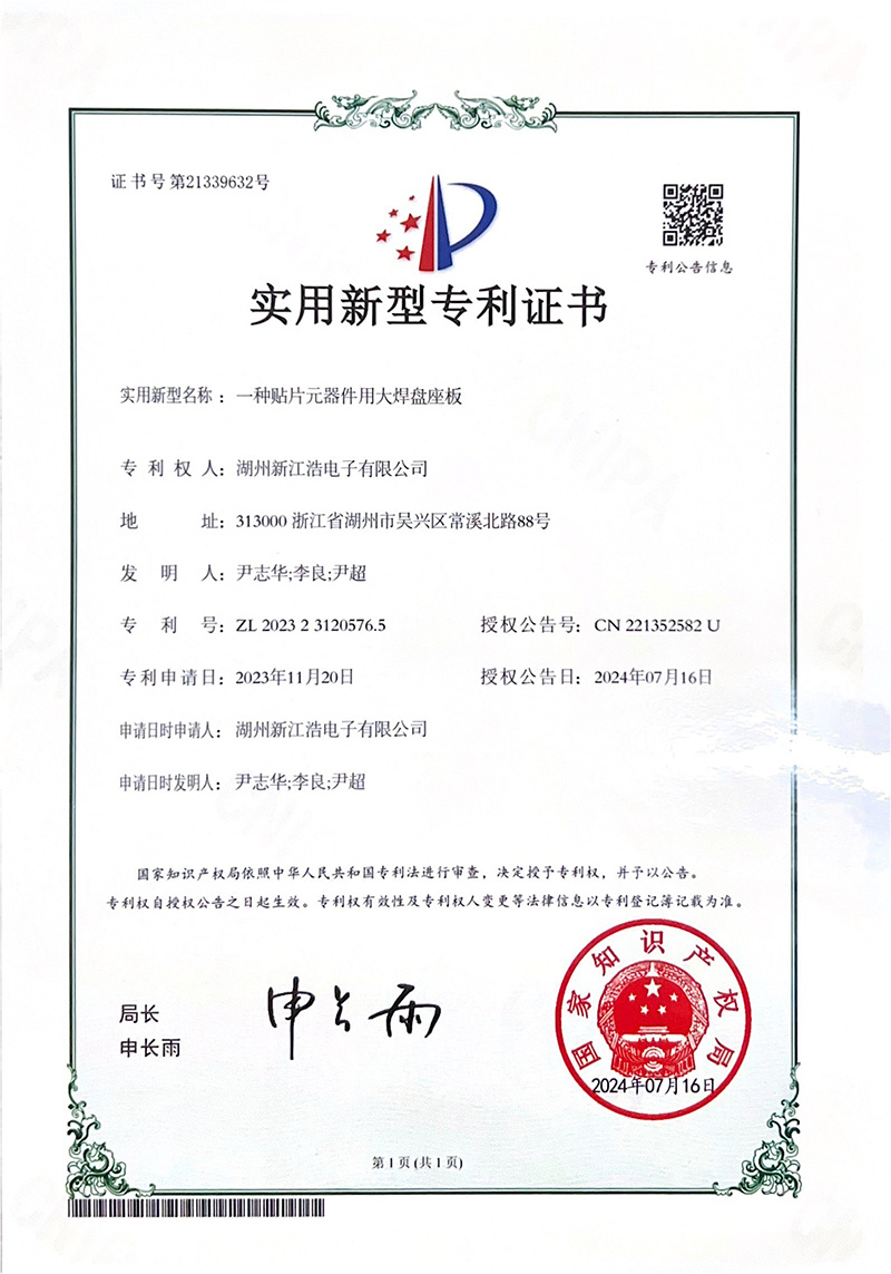 Utility model patent certificate