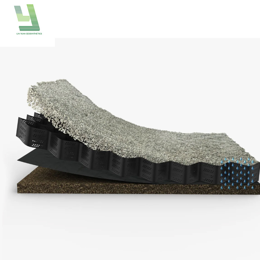 Parking lot construction HDPE Geocell