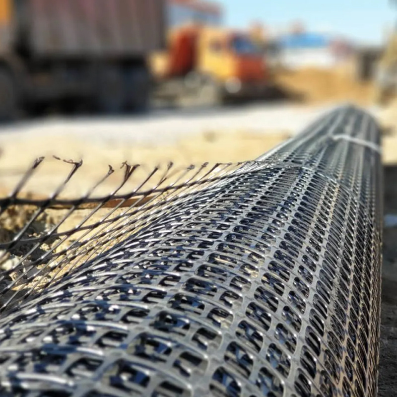 Different materials used in geogrids