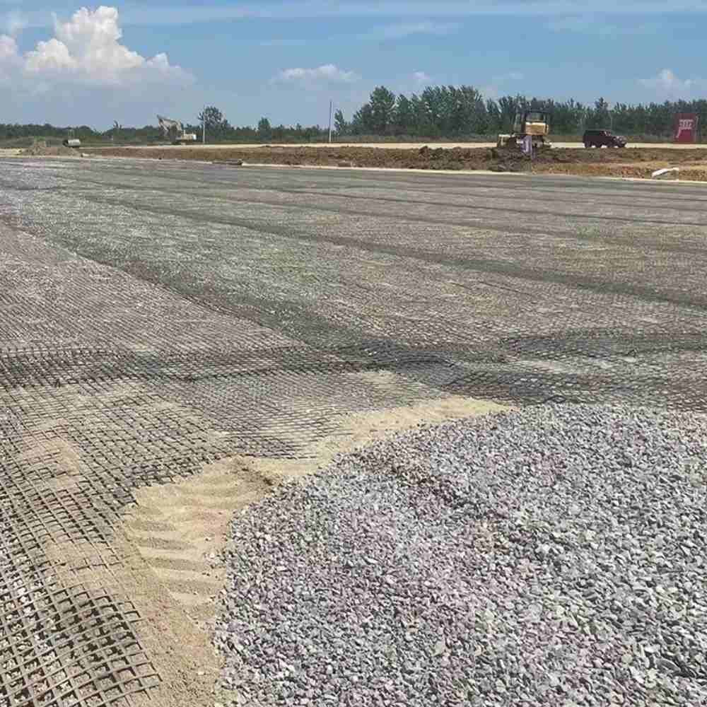 Rejilla Geotécnica de plástico de doble eje 50kn / M PP para construcción de carreteras / estabilidad de laderas