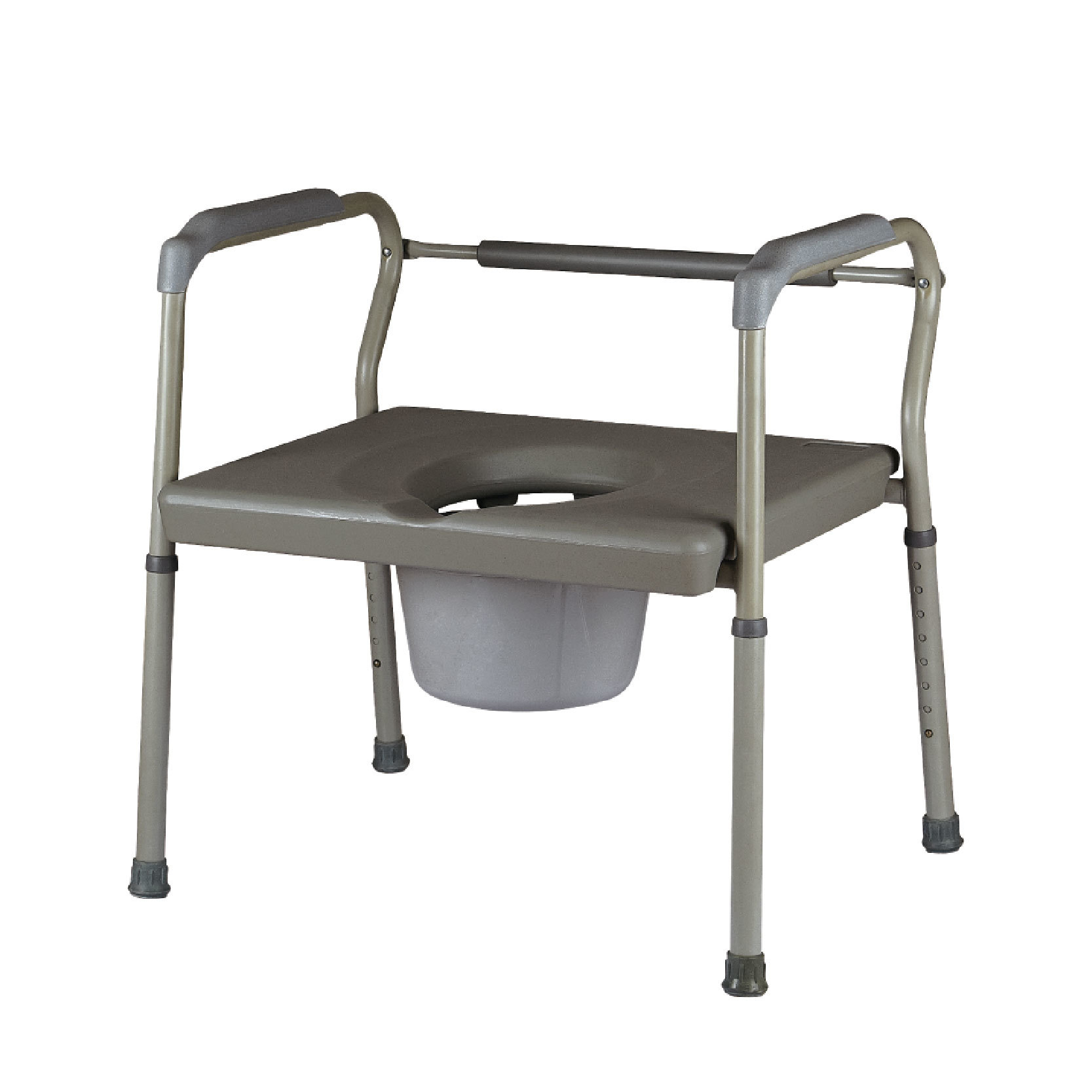 YM-G17 Wide Seat Fixed Steel Pipe Commode Chair