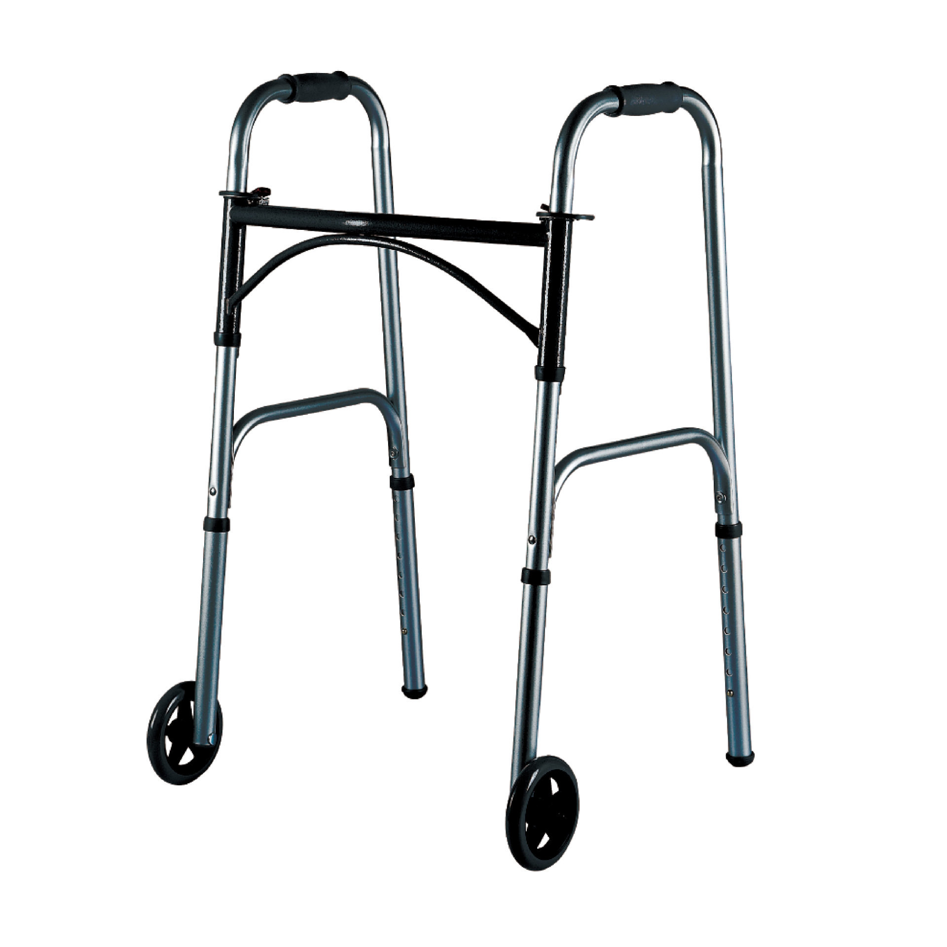 YM-C15 Double-button folding steel pipe frame two-wheeled walking aid