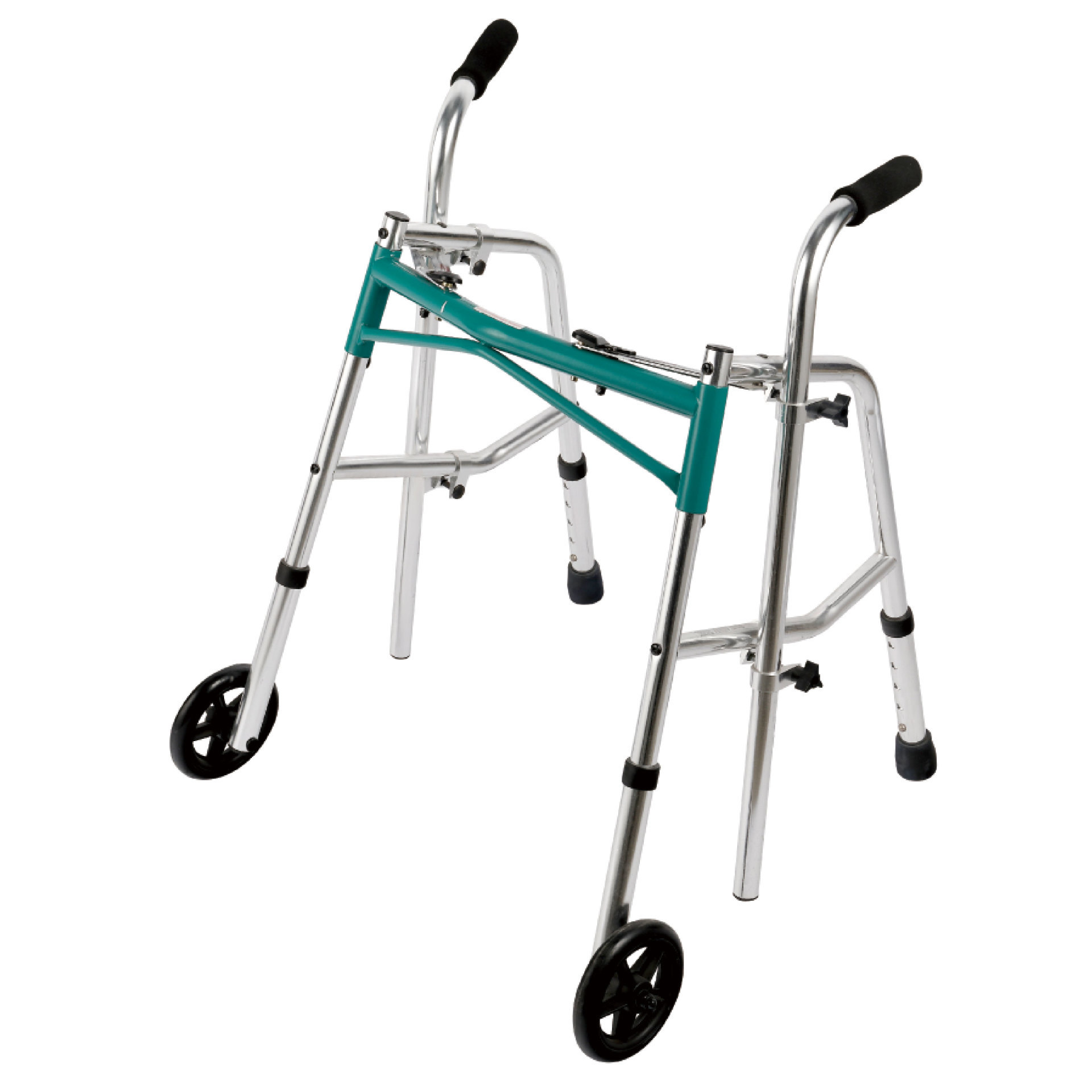 YM-B25 Child-size double-buckle folding aluminum two-wheeled palsy walker