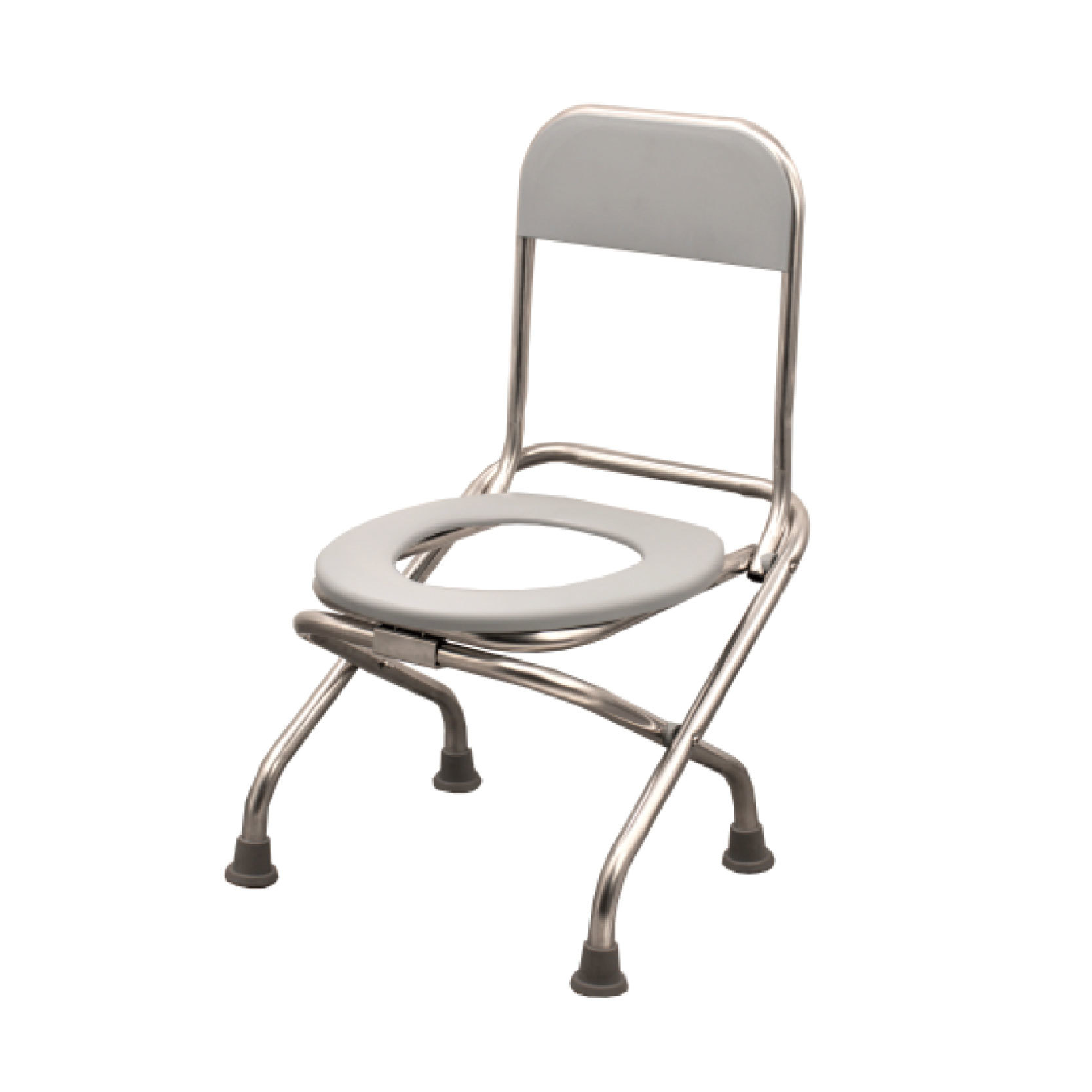 YM-G35 Steel Pipe Folding Toilet Chair with Backrest