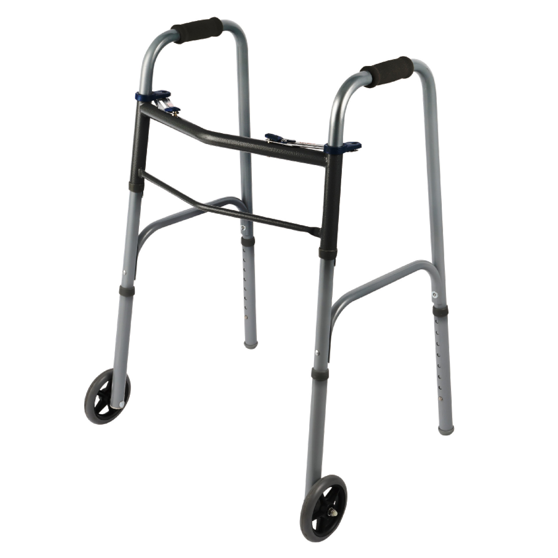 YM-C13 Double-button folding steel pipe frame two-wheeled walking aid