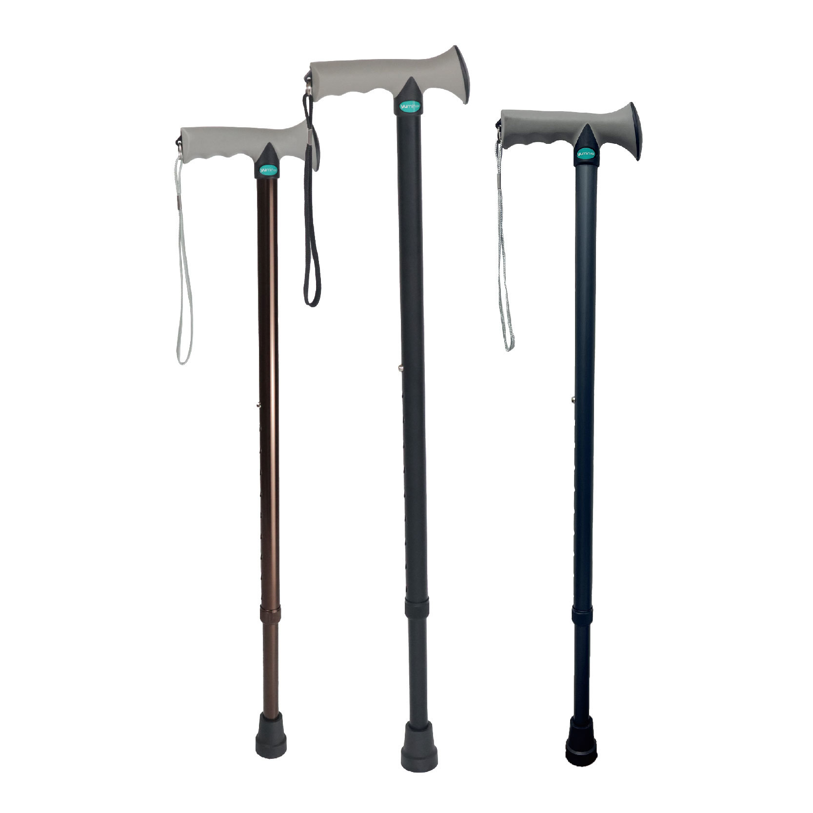 YM-E02 T-shaped plastic handle telescopic walking stick