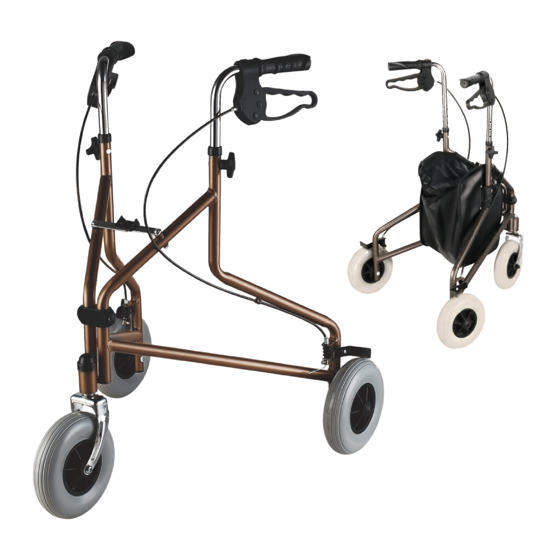 YM-B23 8-inch steel pipe three-wheeled walker
