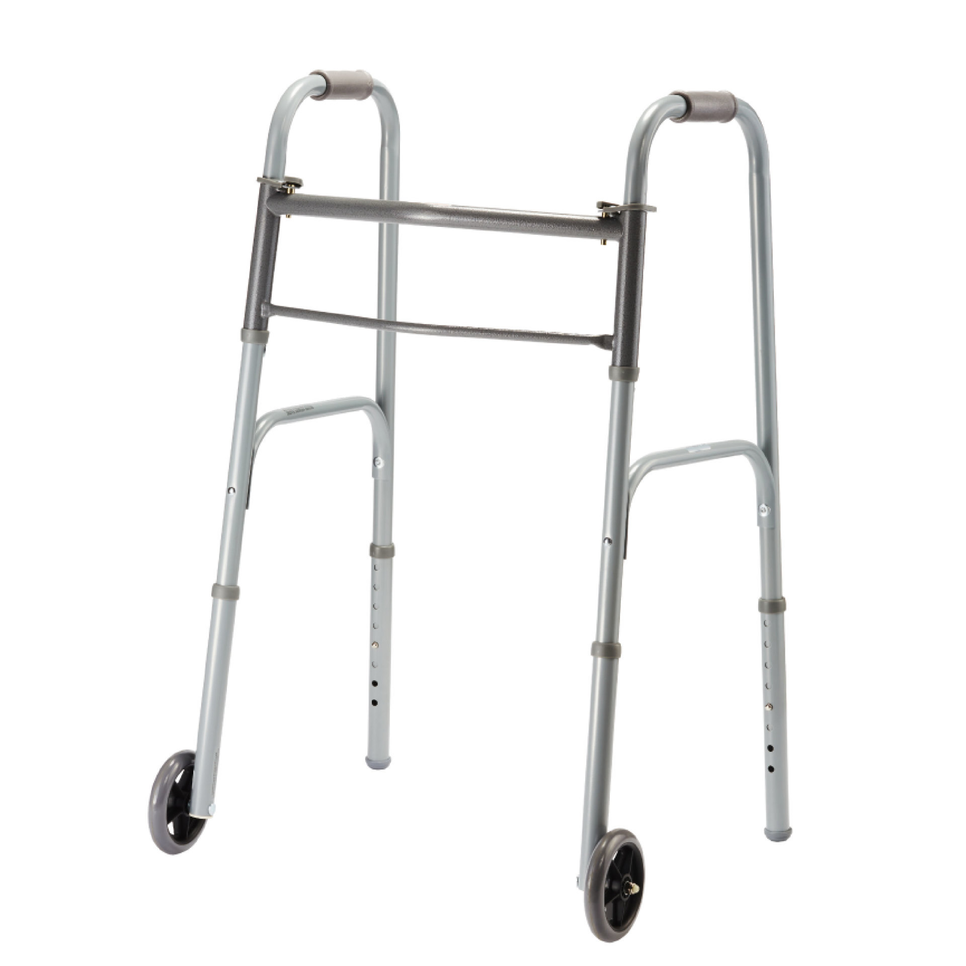 YM-C19 Double-buckle Folding Steel Pipe Two-wheeled Walker