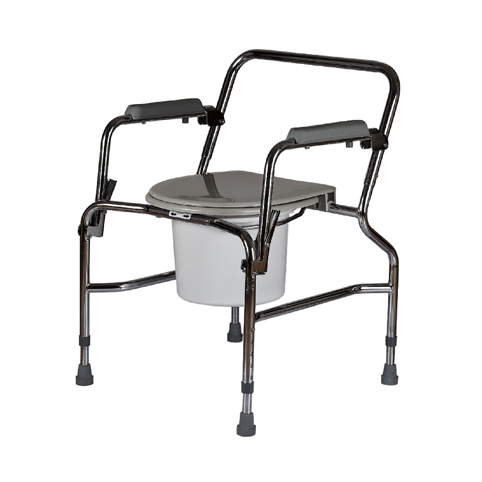 YM-G14 Adjustable Armrest Steel Tube Commode Chair
