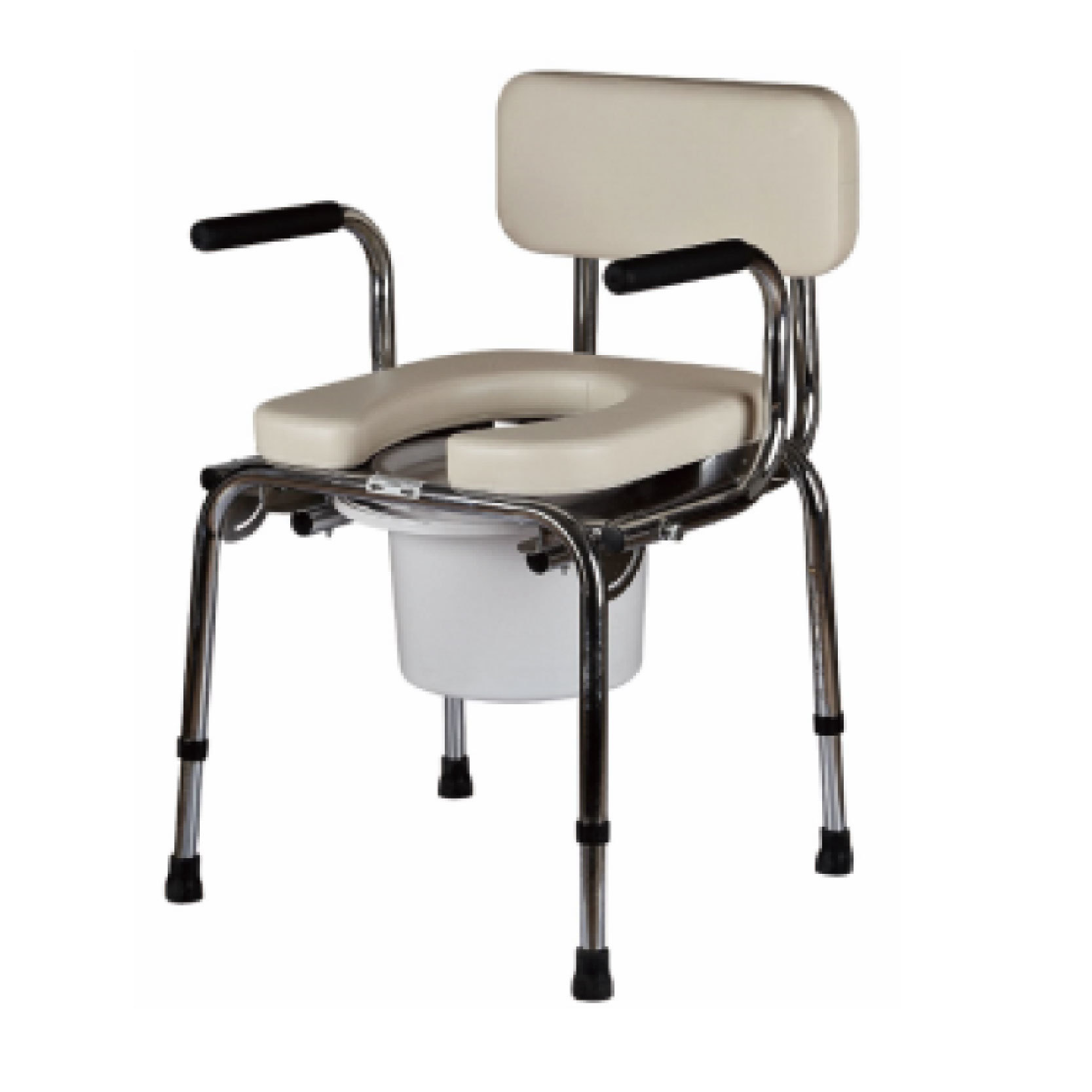YM-G12 Soft Padded Swivel Armrest and Backrest Steel Toilet Chair