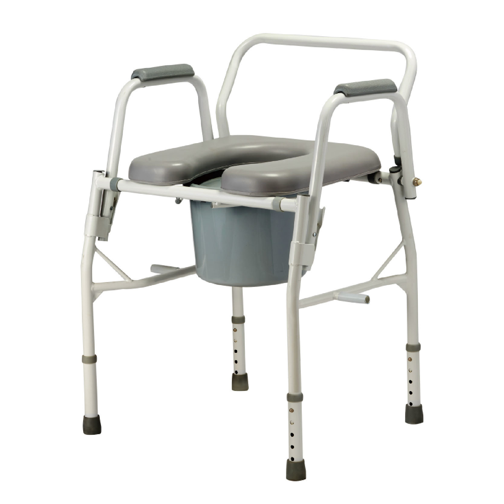 YM-G15 Opening Soft Seat Cushion Armrest Adjustable Steel Pipe Toilet Chair