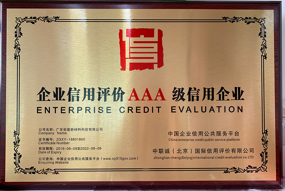 Enterprise credit evaluation AAA-level credit enterprise