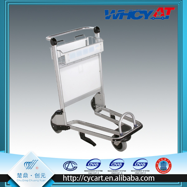 Airport luggage trolley with front flap