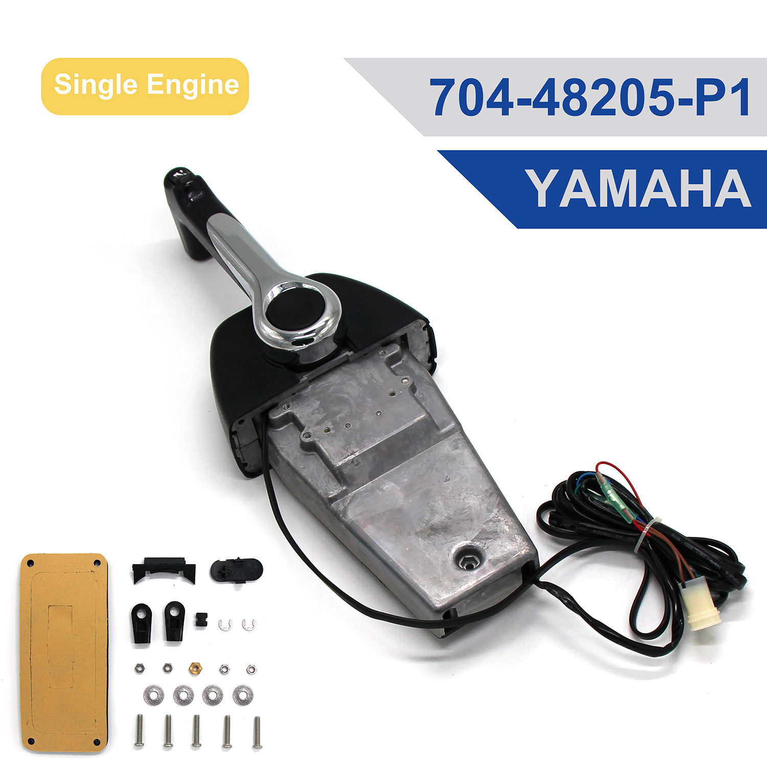 Marine Outboard Remote Control Box OEM 704-48205-P1 Top Mounting Single Grip Push To Open