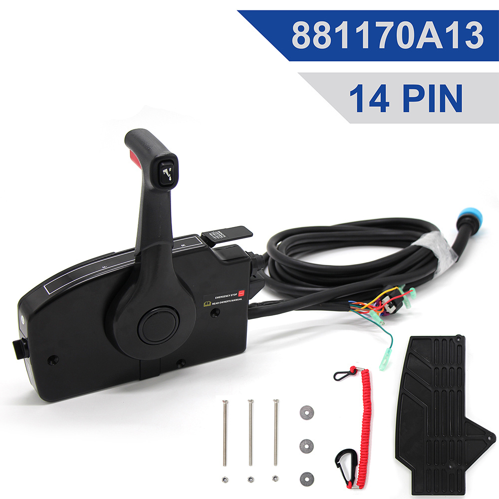 Remote Throttle Control Box For Mercury Side Mount Power Trim 14PIN 15FT Cable 881170A13