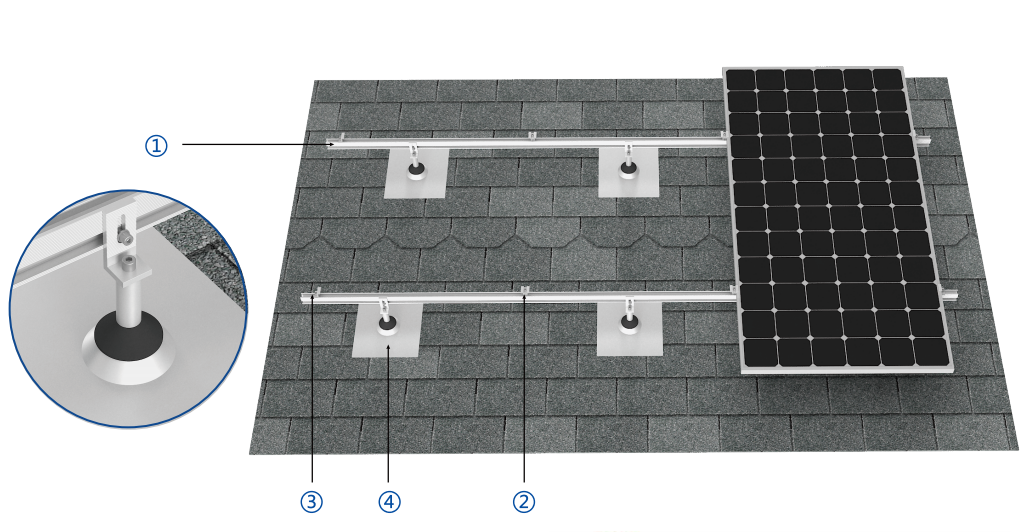 Asphalt Shingle Roof Mount