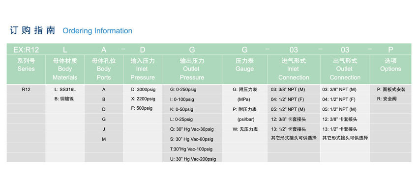 R12系列中等流量减压器