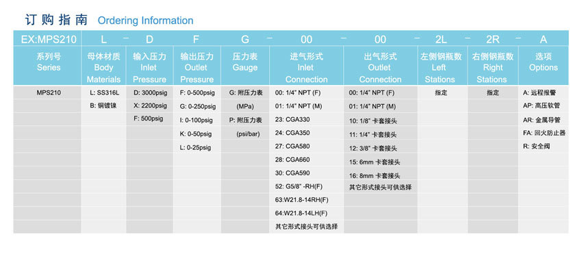 MPS210系列双侧特气汇流排