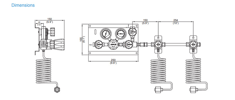 MPS110 series single-sided gas manifold system