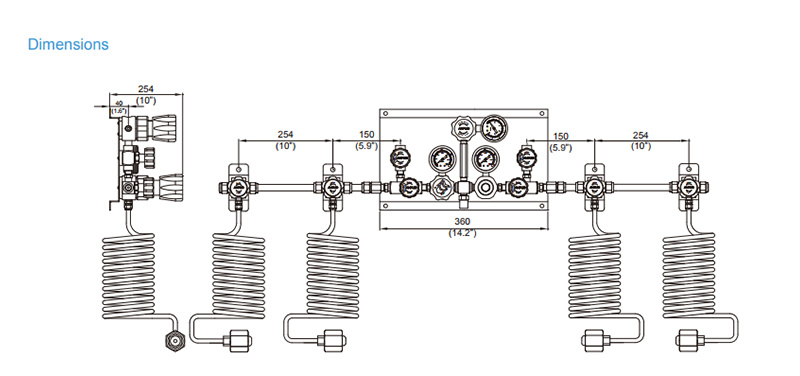 MPS1100 series changeover gas manifold system