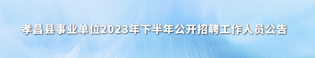 孝昌县事业单位2023年下半年公开招聘工作人员公告