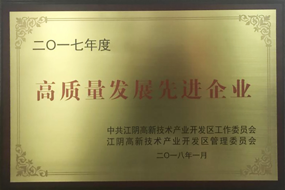 2017高質量發(fā)展先進企業(yè)
