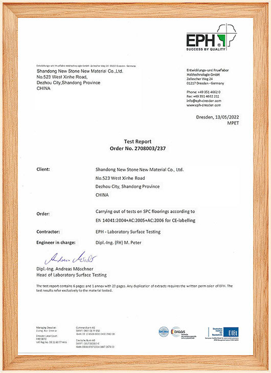 Newstone Floor Test Report