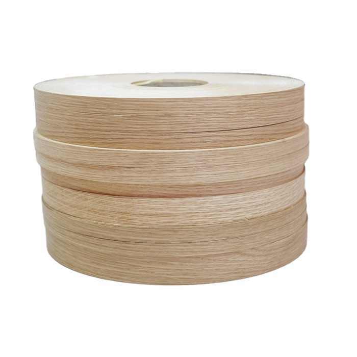 Factory supply 3/4 inch x 200m roll of natural white oak wood veneer edge banding for Furniture door panel plywood edge venee