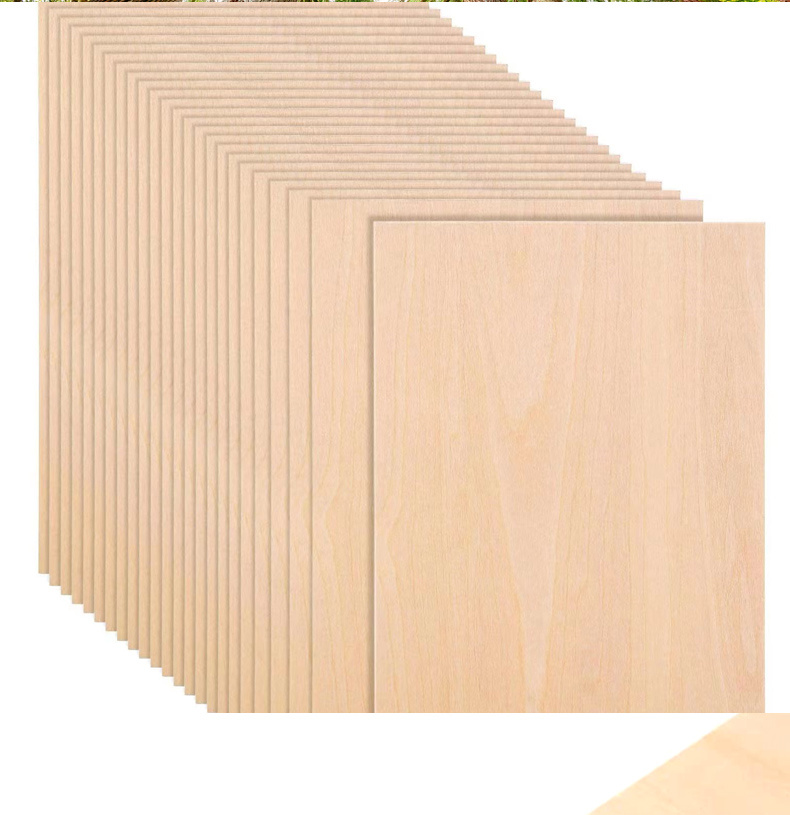 Factory Hot Sale 1.5mm 2mm 3mm Laser Cutting Basswood Plywood Sheet