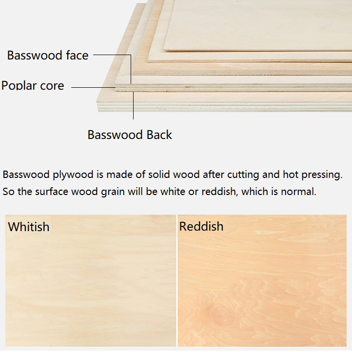 Wholesale Basswood Plywood 1mm 2mm 3mm 4mm 5mm Basswood Sheets for